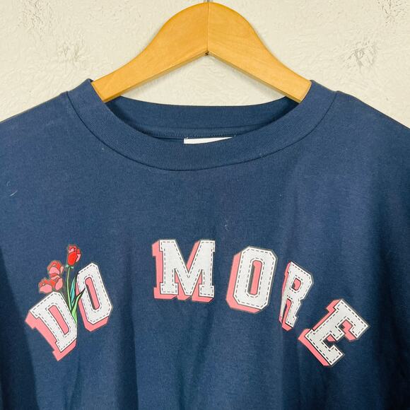 NEW! Abound x Nordstrom Do More Crop Tee Graphic Casual Navy Pink - M - Picture 3 of 6